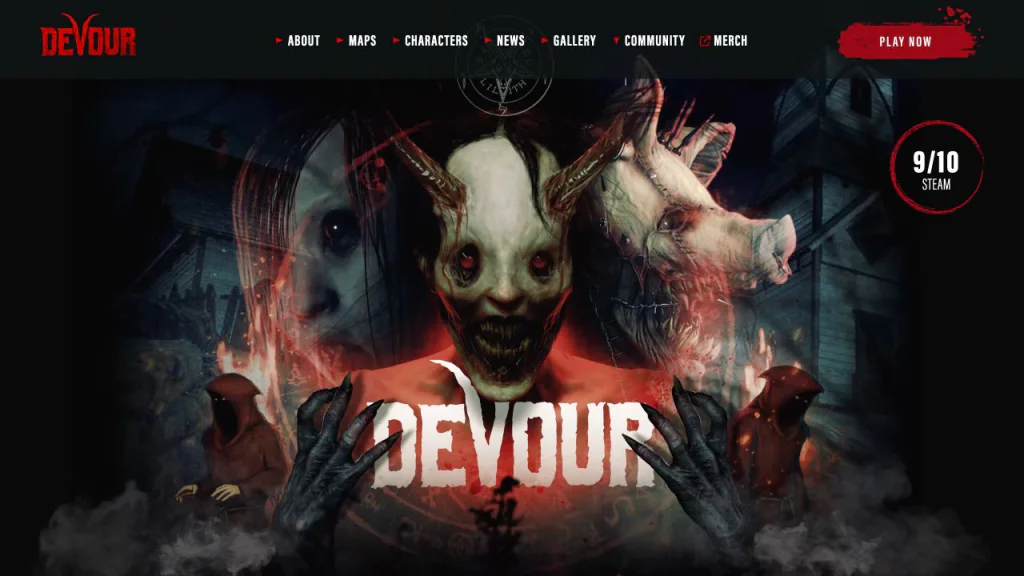 Devour website homepage