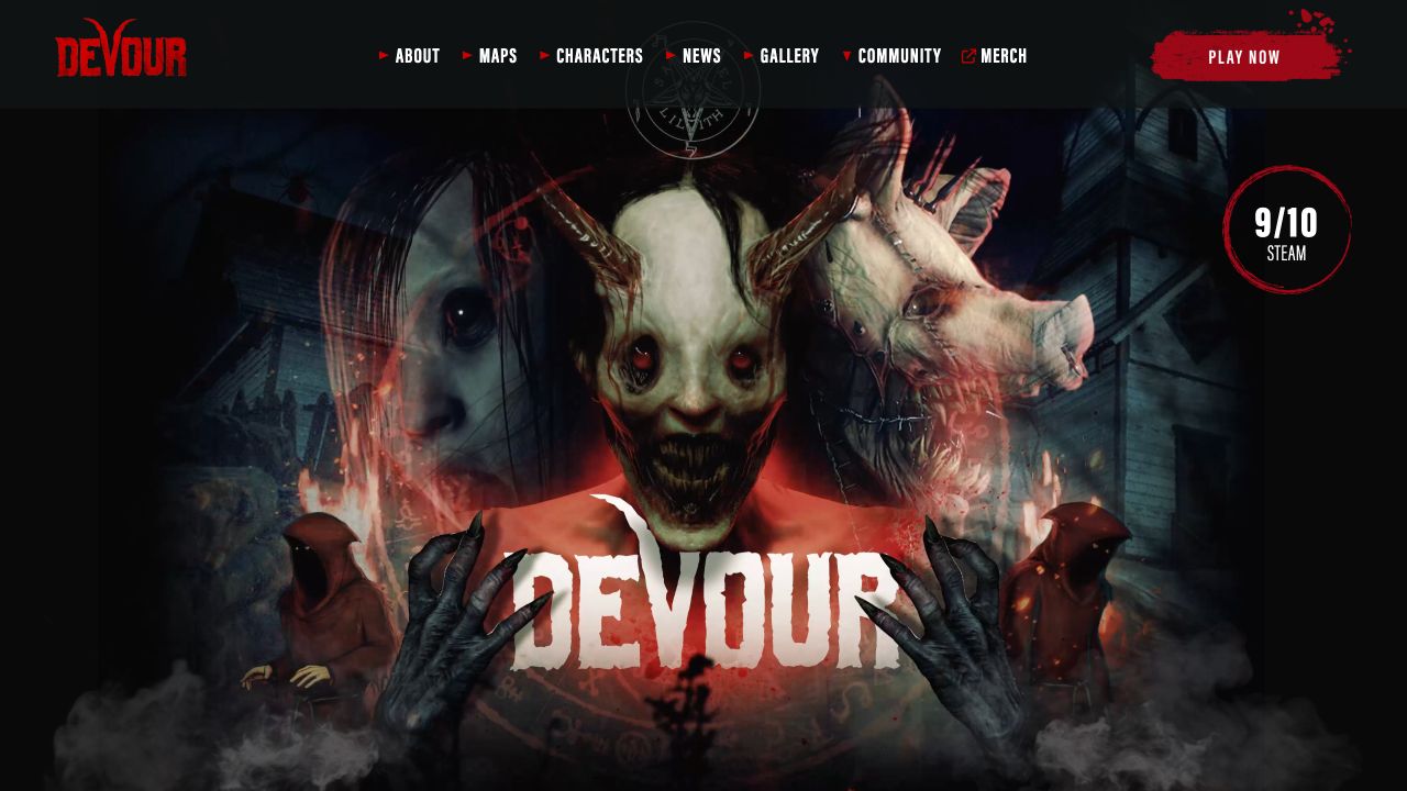 Devour website homepage