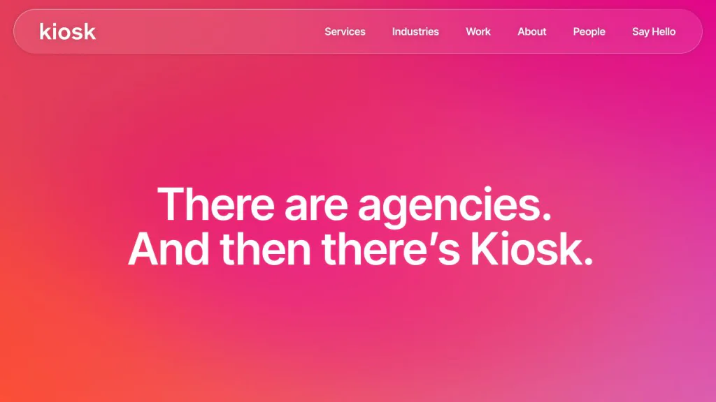 Kiosk website homepage