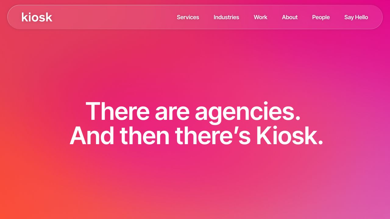 Kiosk website homepage