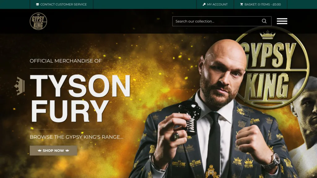 Tyson Fury website homepage