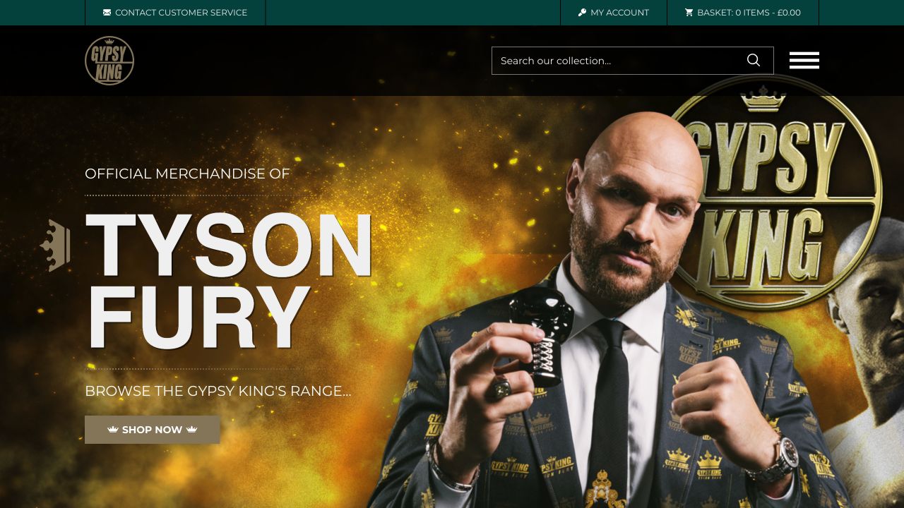 Tyson Fury website homepage