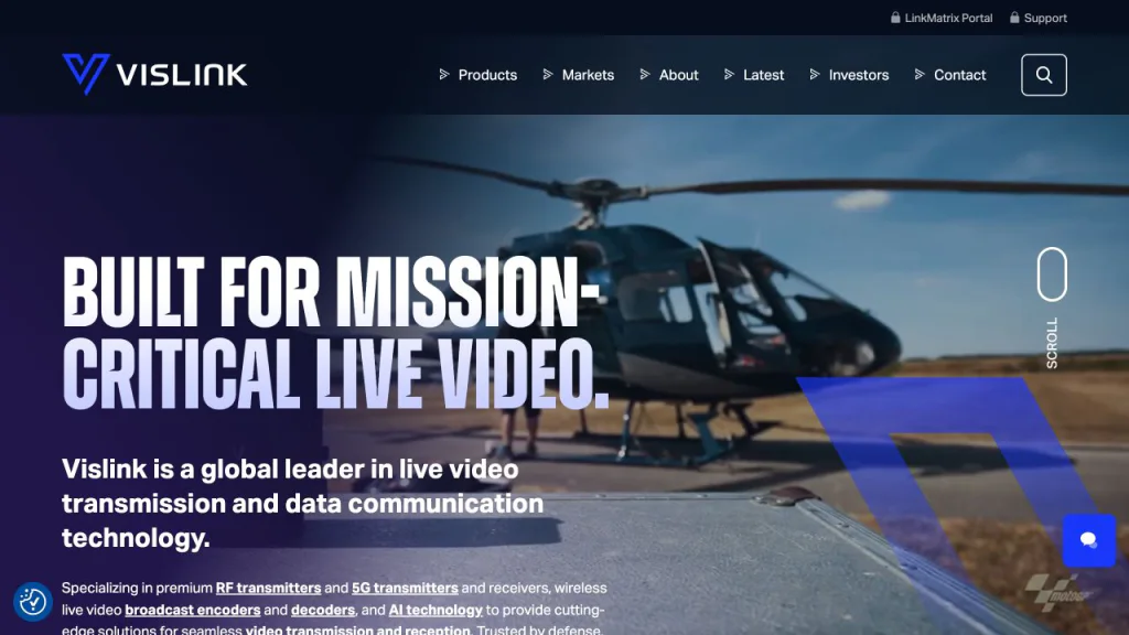 Vislink website homepage
